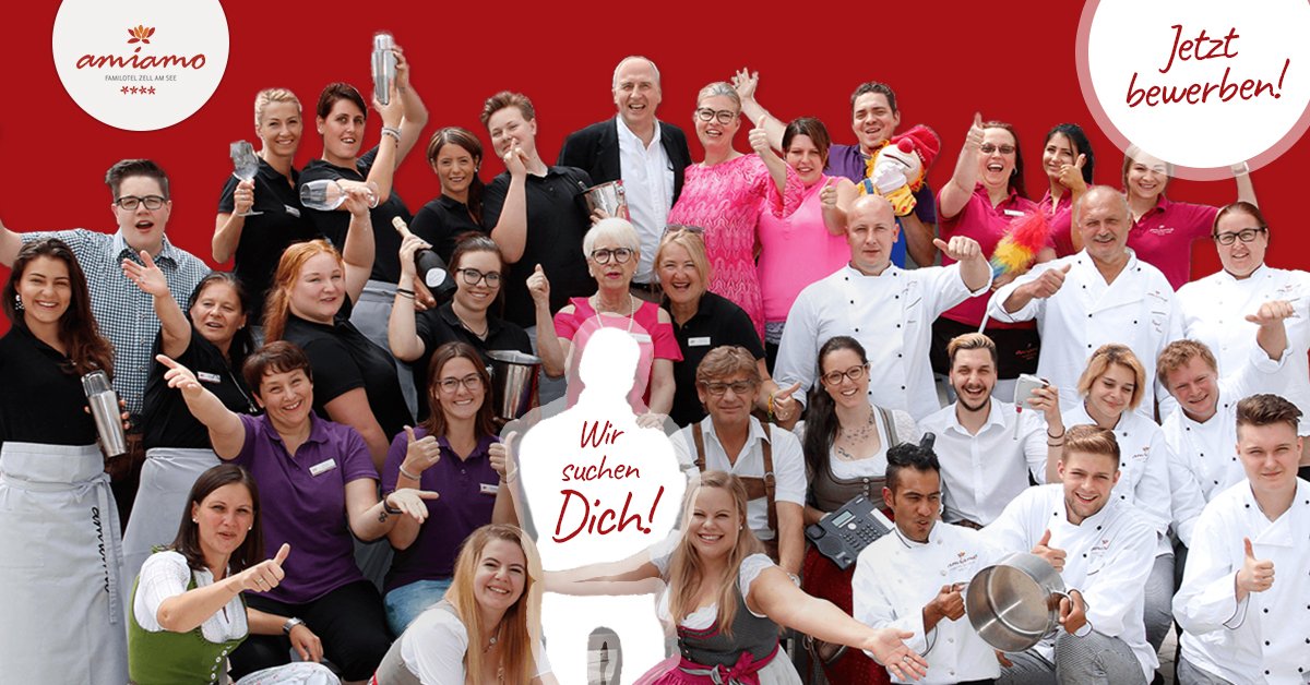 AMIAMO - Familotel Zell am See gemeinsames Foto des Amiamo Teams