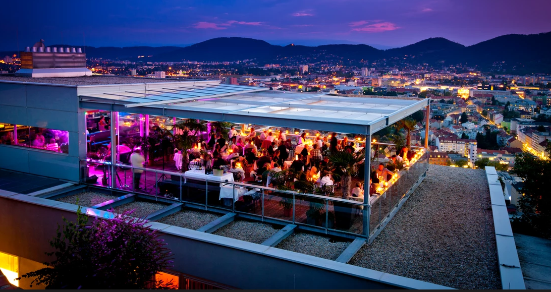 Das Restaurant Schlossberg in Graz Außenansicht Restaurant Schlossberg